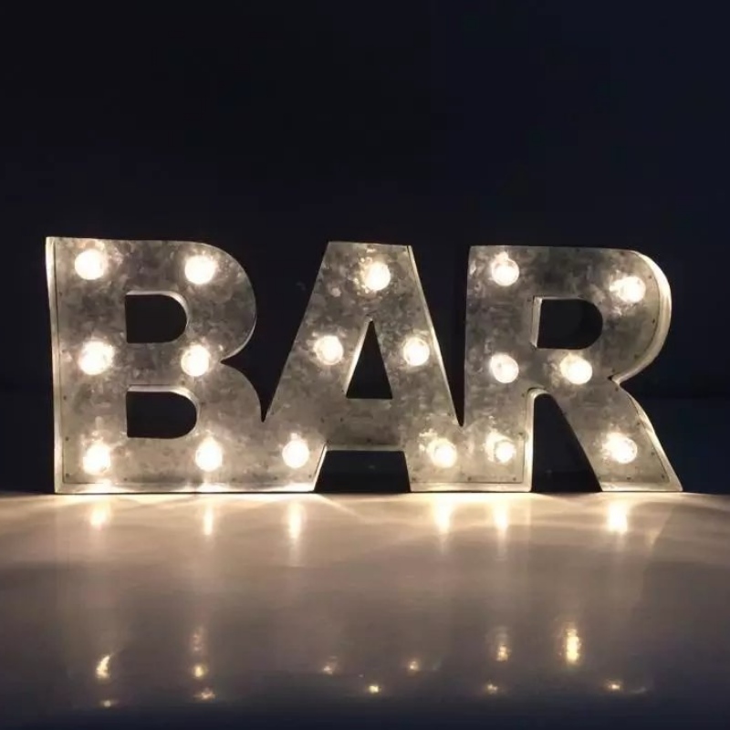 3D LED kovová cínová lišta podepsat LED dopis podepsat Marquee dopisní světlo lampa pro Bar Cafe Shop